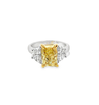14KW GOLD 4.89CT 3-STONE LAB-G