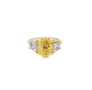 14KW GOLD 5.59CT 3-STONE LAB-G
