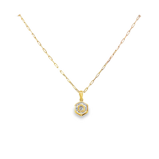 14KY GOLD 18" 2.13CT HEXAGON D