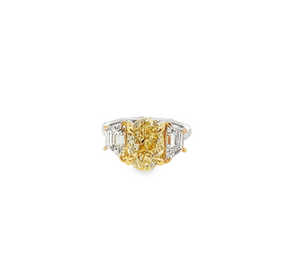 14KW GOLD 5.59CT 3-STONE LAB-G
