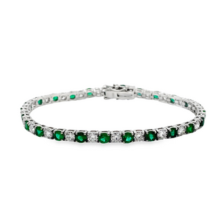 Emerald & Diamond Tennis Bracelet