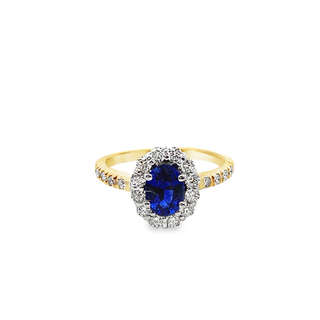 18KY GOLD 1.14CT OVAL BLUE SAP