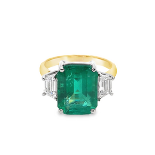 18KY/PLAT 5.18CT EMERALD AND 0