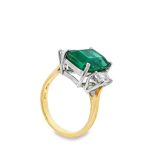 18KY/PLAT 5.18CT EMERALD AND 0
