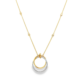 14KY GOLD/PLAT 18" 0.37CT DIAM
