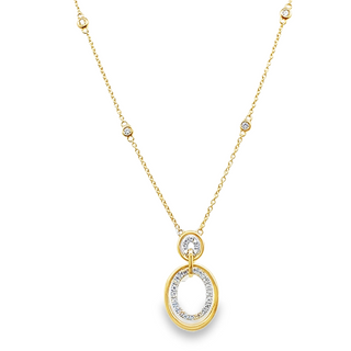 14KY GOLD/PLAT 18" 0.25CT DIAM