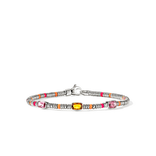 Rhodolite & Citrine Heishi Bracelet