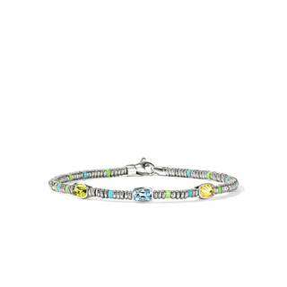 Peridot & Blue Topaz & Lemon Quartz Heishi bracelet