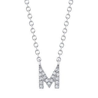 Tiny Initial "M" Necklace
