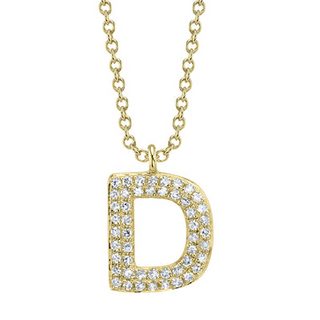 Diamond Pave Initial "D"