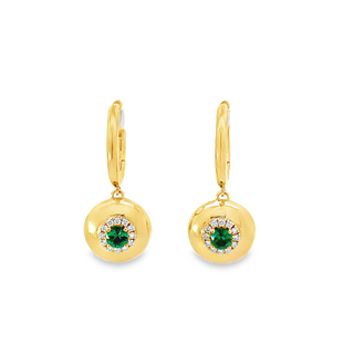 Emerald Dangle "Heirloomed" Huggies
