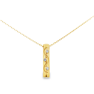 Diamond "Riva Scroll" Bar Pendant