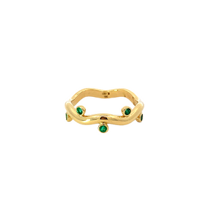 Emerald Wavy "Riva" Ring