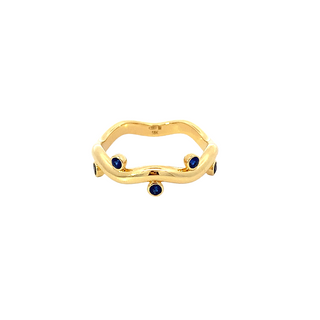Sapphire Wavy "Riva" Ring