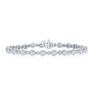 Alternating Rounds Bezel Bracelet
