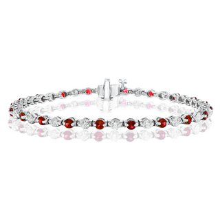 Ruby and Diamond alternating bracelet