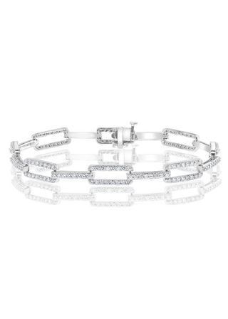 Diamond Paperclip Bracelet