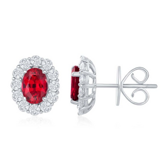 Ruby Halo Earrings