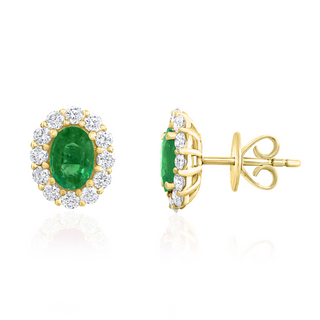 Emerald Halo Earrings