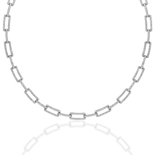 Diamond Pave Paperclip Necklace