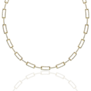 Diamond Pave Paperclip Necklace