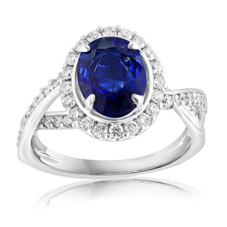 Sapphire Twist Shank Ring