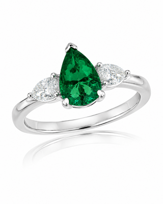 Pear Emerald Ring