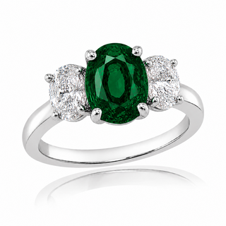 Three stone Emerald Ring