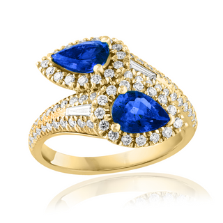 Sapphire and Diamond Bypass Ring