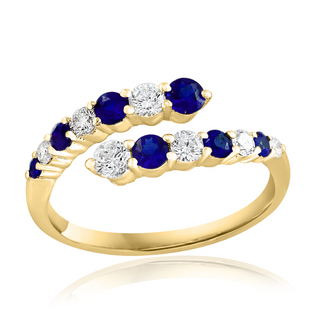 Sapphire and Diamond Bypass Ring