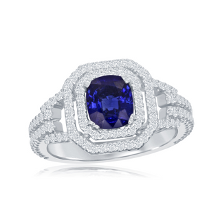 Double halo Sapphire Ring