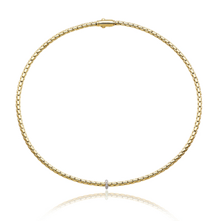 18KY GOLD 18" 0.10CT DIAMOND S