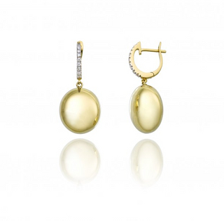 18KY GOLD 1" OVAL 0.13CT DIAMO