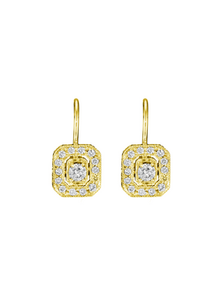 Emerald Shape Drop Earrings