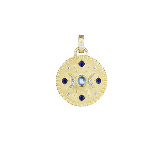 18KY GOLD 21.5MM MOON MEDALLIO