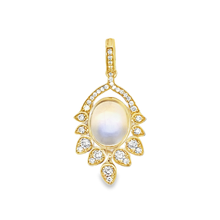 18KY GOLD 1" 4.25CT OVAL CABAC