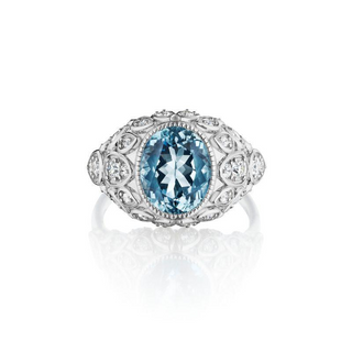 18KW GOLD 2.36CT OVAL AQUAMARI