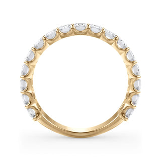 Emerald Cut U Scallop 3/4 Eternity Ring