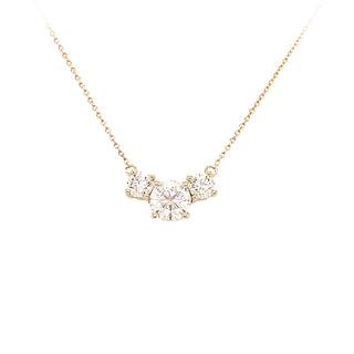 14KY 2CT 3-DIAMOND NECKLACE