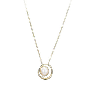 ELLE SWIRLED PEARL CIRCLE PENDANT