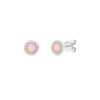14KW SMALL PINK OPAL HALO STUDS