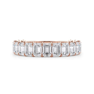 Emerald Cut U Scallop 3/4 Eternity Ring