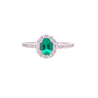 18KW GOLD OVAL .35CT  EMERALD