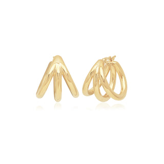 Gold triple hoops