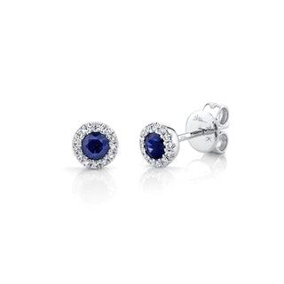 SMALL SAPPHIRE HALO STUDS