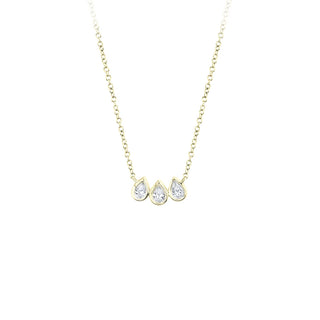 14KY 1/4CT 3-PEAR DIAMOND NECKLACE