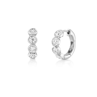 14KW 1.50CT BEZEL-SET DIAMOND HOOPS