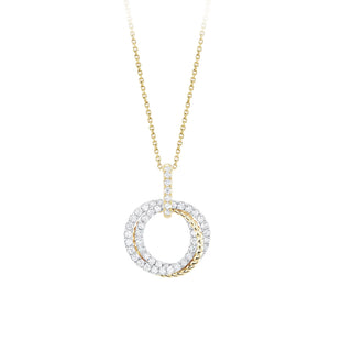 14KY 1CT DIAMOND CIRCLE PENDANT