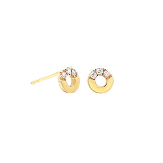 14KY TINY DIAMOND CIRCLE STUDS