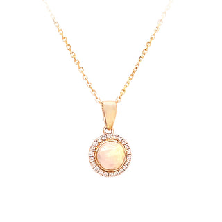 ROUND OPAL HALO PENDANT